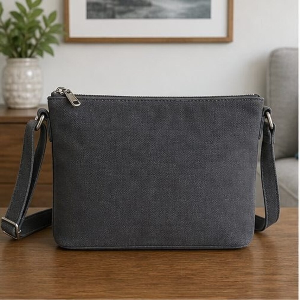 Charcoal Canvas Crossbody Bag